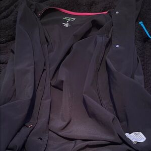 Scrubstar Black Jacket with Pink Trim